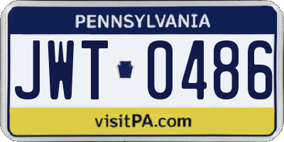 PA license plate JWT0486