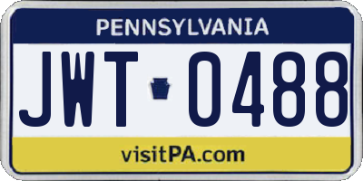 PA license plate JWT0488