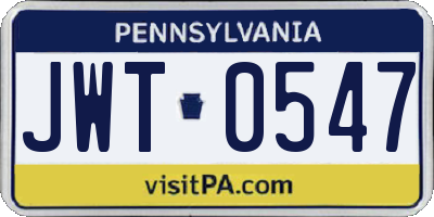 PA license plate JWT0547