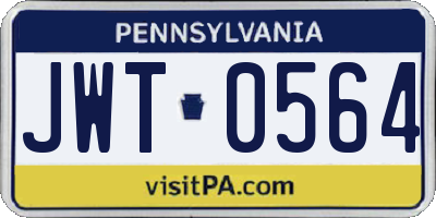 PA license plate JWT0564