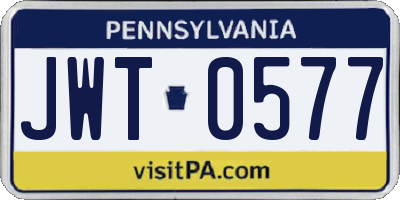 PA license plate JWT0577