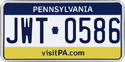 PA license plate JWT0586