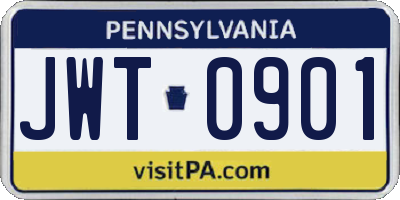 PA license plate JWT0901