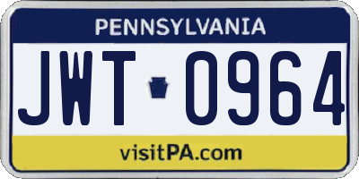 PA license plate JWT0964