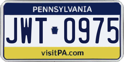 PA license plate JWT0975