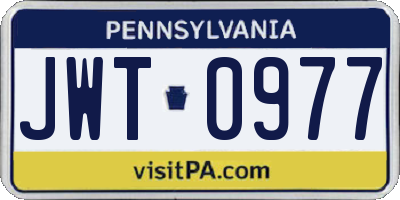 PA license plate JWT0977
