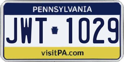 PA license plate JWT1029