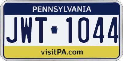 PA license plate JWT1044