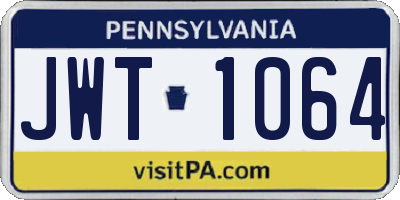 PA license plate JWT1064