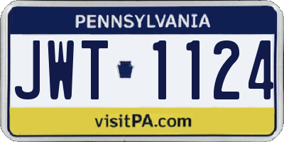 PA license plate JWT1124