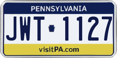 PA license plate JWT1127