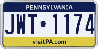 PA license plate JWT1174