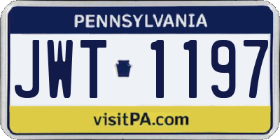 PA license plate JWT1197