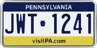 PA license plate JWT1241
