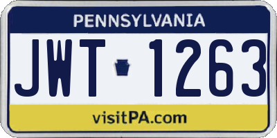 PA license plate JWT1263