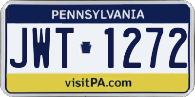 PA license plate JWT1272