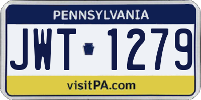 PA license plate JWT1279