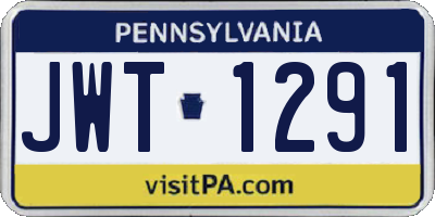 PA license plate JWT1291