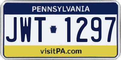 PA license plate JWT1297