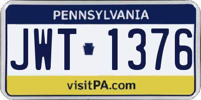 PA license plate JWT1376