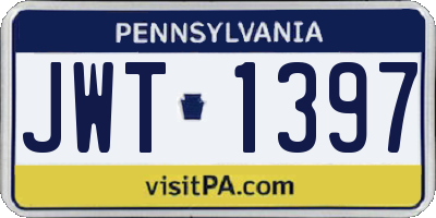 PA license plate JWT1397
