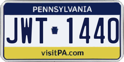 PA license plate JWT1440