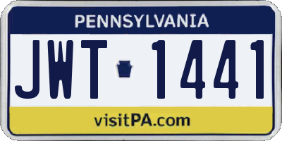 PA license plate JWT1441