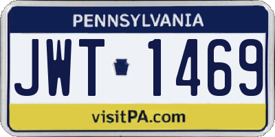 PA license plate JWT1469