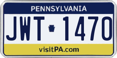 PA license plate JWT1470