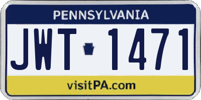 PA license plate JWT1471