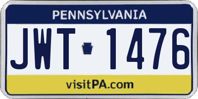 PA license plate JWT1476