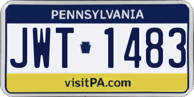 PA license plate JWT1483