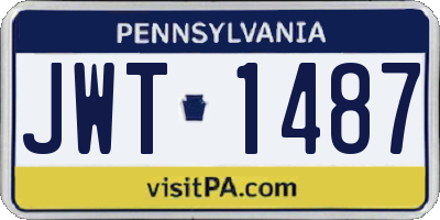 PA license plate JWT1487