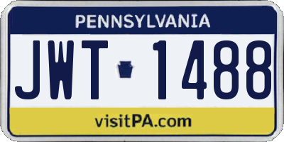 PA license plate JWT1488