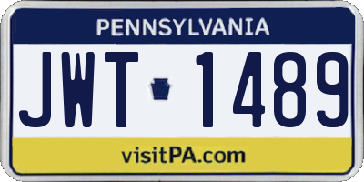 PA license plate JWT1489