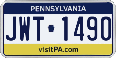 PA license plate JWT1490