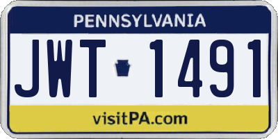 PA license plate JWT1491