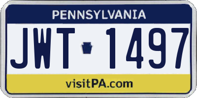 PA license plate JWT1497