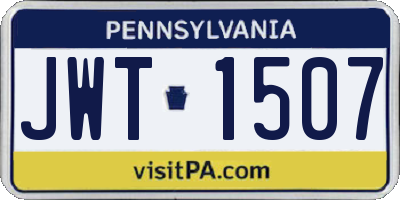 PA license plate JWT1507