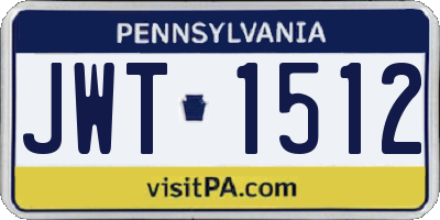 PA license plate JWT1512