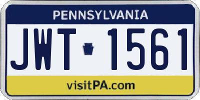 PA license plate JWT1561