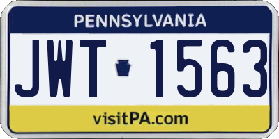 PA license plate JWT1563