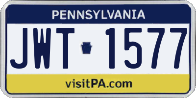 PA license plate JWT1577