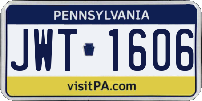 PA license plate JWT1606