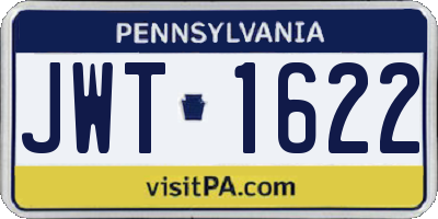 PA license plate JWT1622