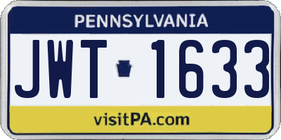 PA license plate JWT1633