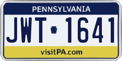 PA license plate JWT1641