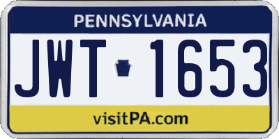 PA license plate JWT1653
