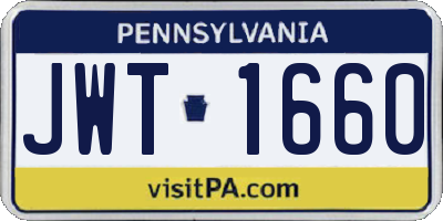 PA license plate JWT1660