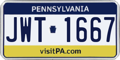 PA license plate JWT1667